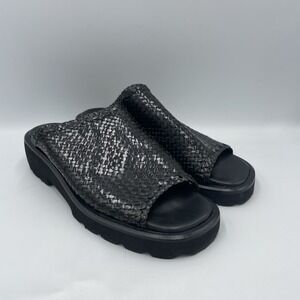 Aquatalia by Marvin‎ K Black Slip On Wedge Sandals Made in Italy Size 7